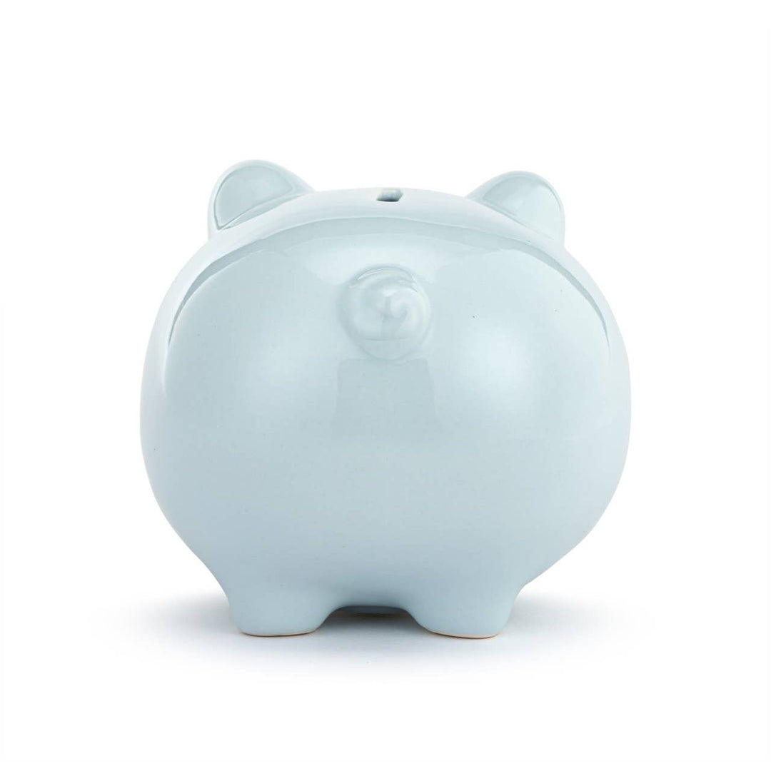 Blue Ceramic Classic Piggy Bank - 7x5.5x6in