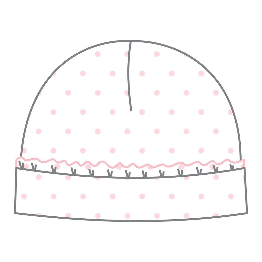 Mini Dots Ruffle Hat - Pink