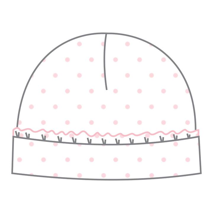 Mini Dots Ruffle Hat - Pink