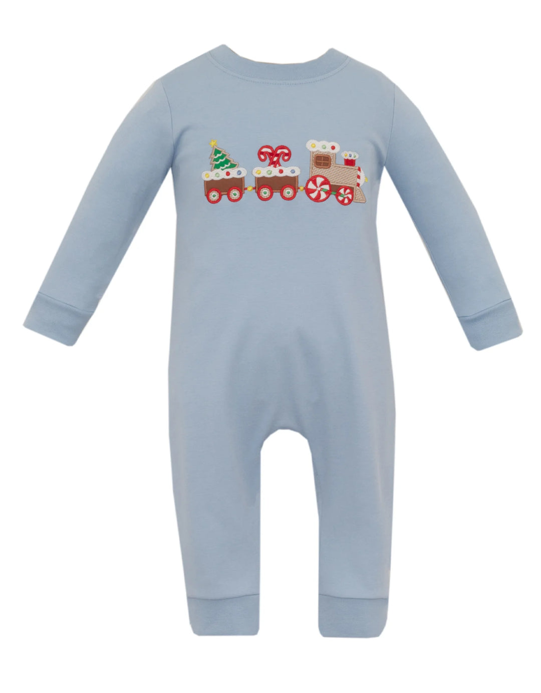 Gingerbread Train Light Blue Knit Boy&