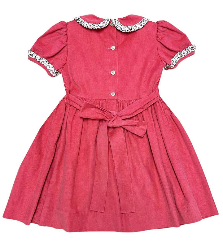 Hand Smocked Girls Coduroy Dress - Isabella