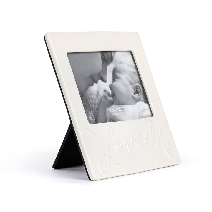 Cream Luxurious Baby Loved Photo Frame - 8x8in