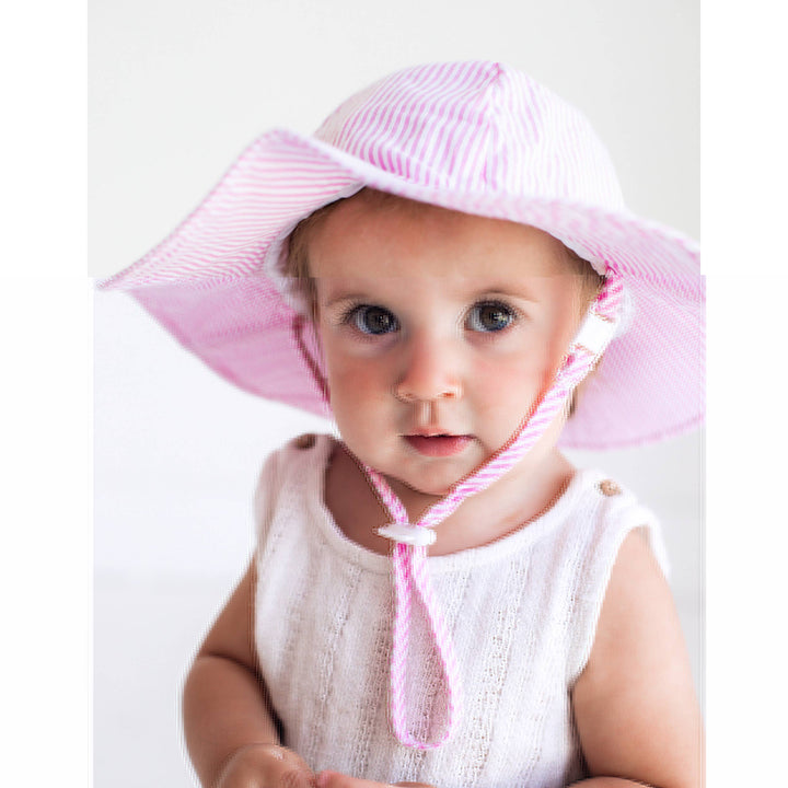 Pink Seersucker Sunhat UPF 50+ Baby &amp; Toddler