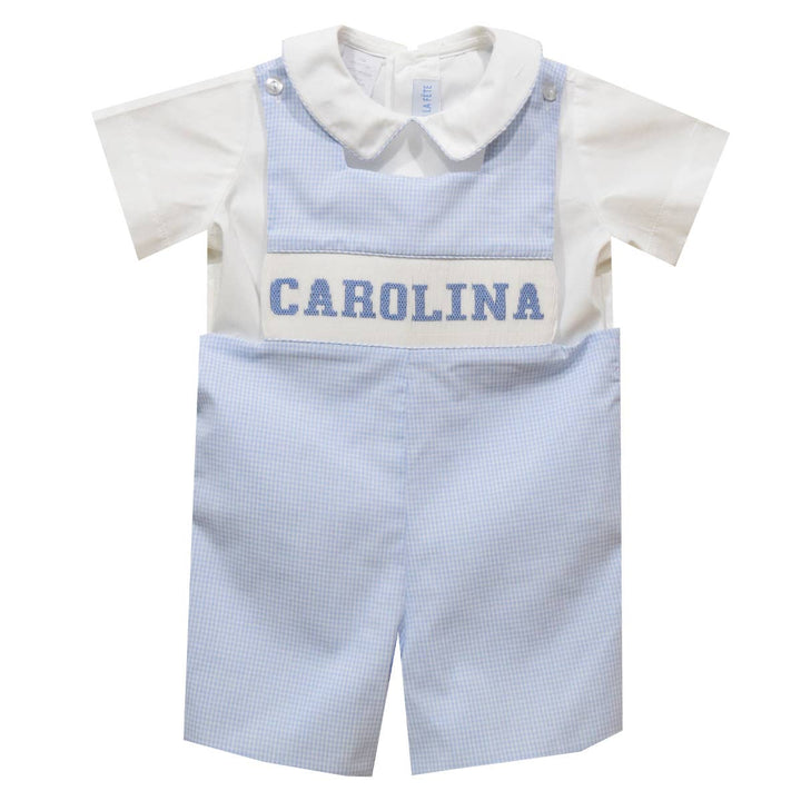 Carolina Smocked Light Blue Jon Jon and Short Sleeve