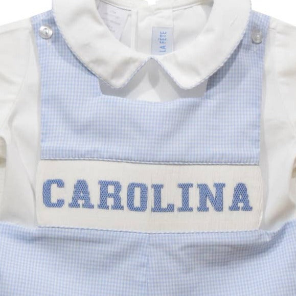Carolina Smocked Light Blue Jon Jon and Short Sleeve