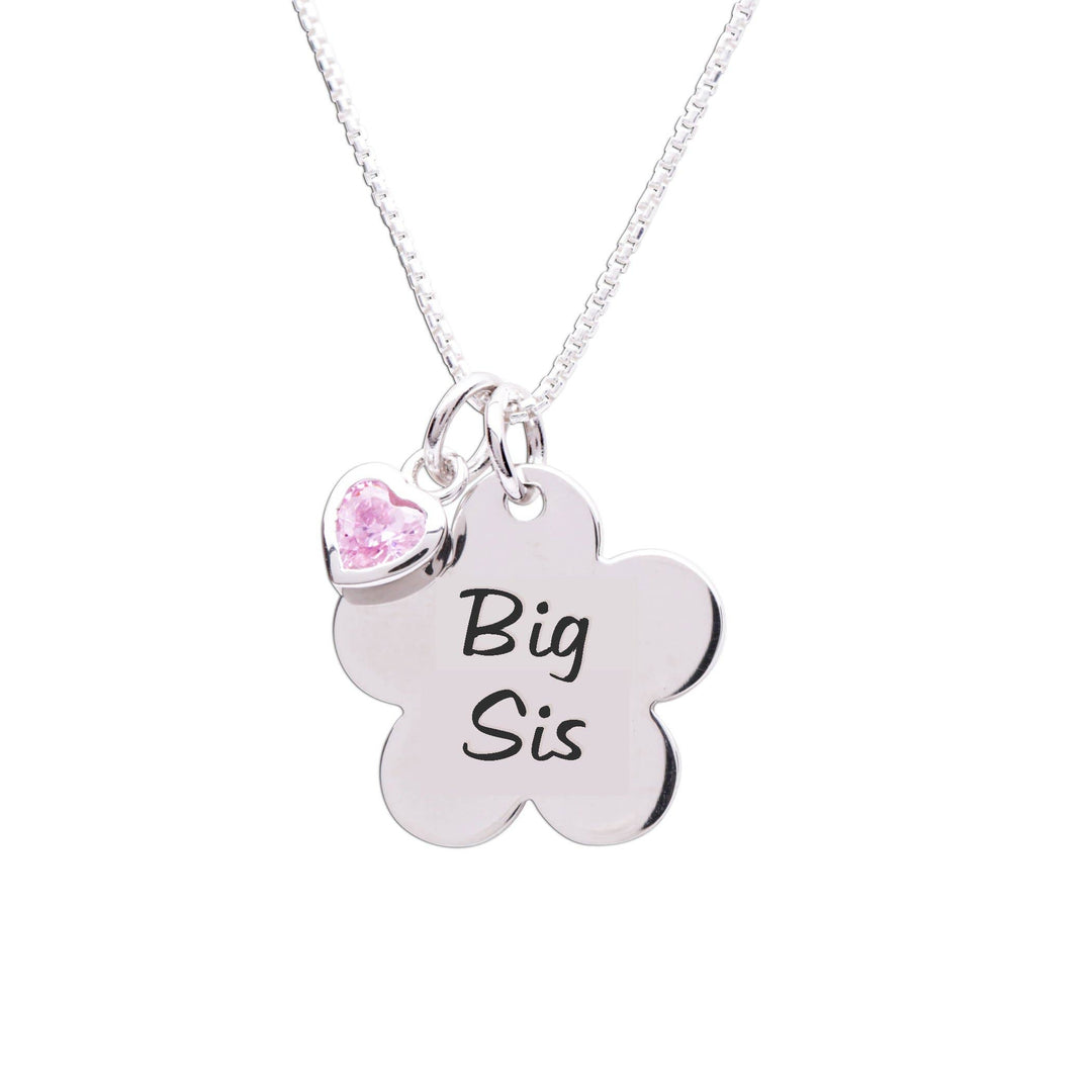 Big Sis Sterling Silver Daisy Necklace for Girls