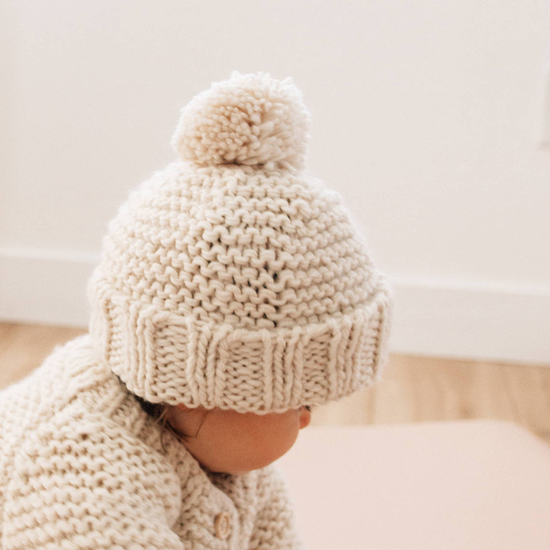 Huggalugs - Natural Garter Stitch Beanie Baby &amp; Kids