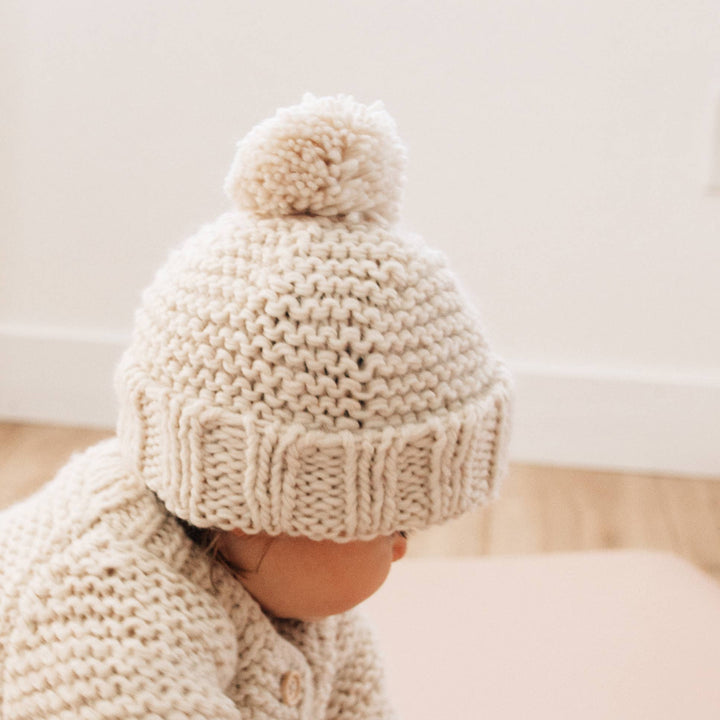 Huggalugs - Natural Garter Stitch Beanie Baby &amp; Kids