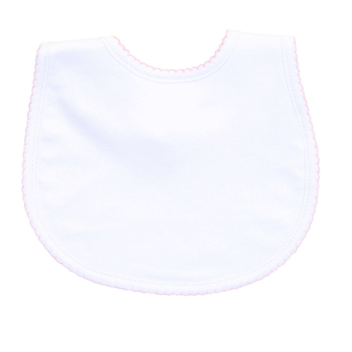 Solid Essentials White Bib with Pink Trim