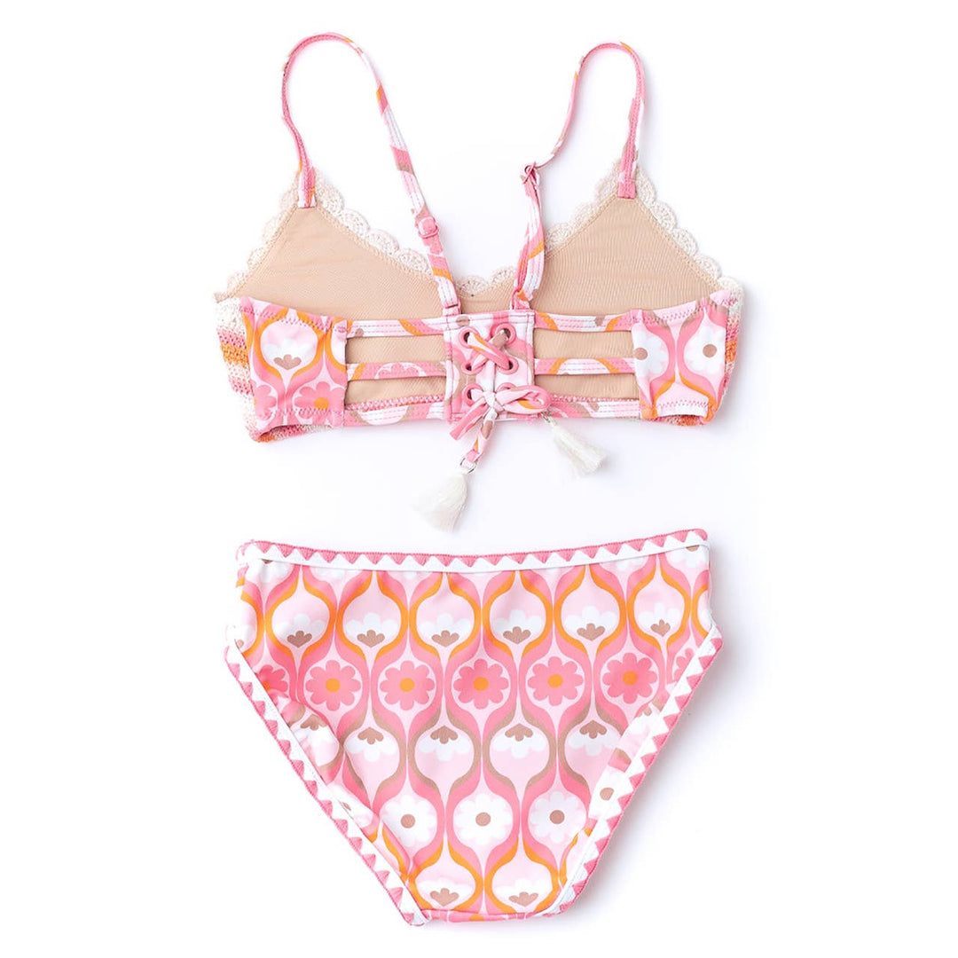 Summer Sorbet Girls Crochet Tie Back Two Piece Swimsuit