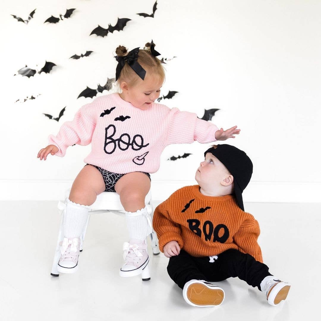 Boo Bat Halloween Knit Sweater