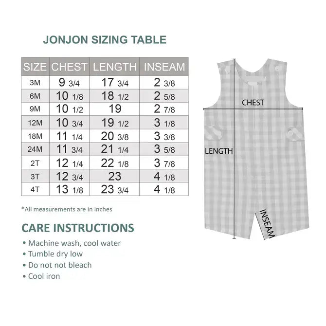 Carolina Embroidered Light Blue Gingham Jon Jon