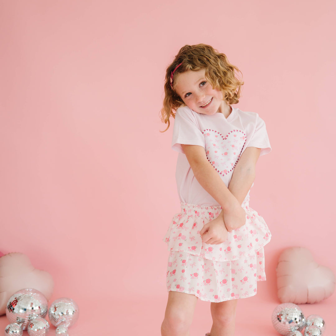 Pink Sparkle Hearts Valentine&