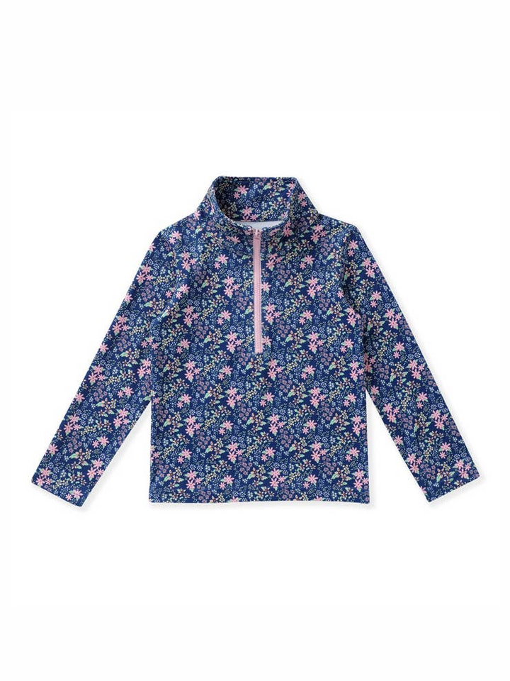 Navy Ditsy Floral Pullover Top