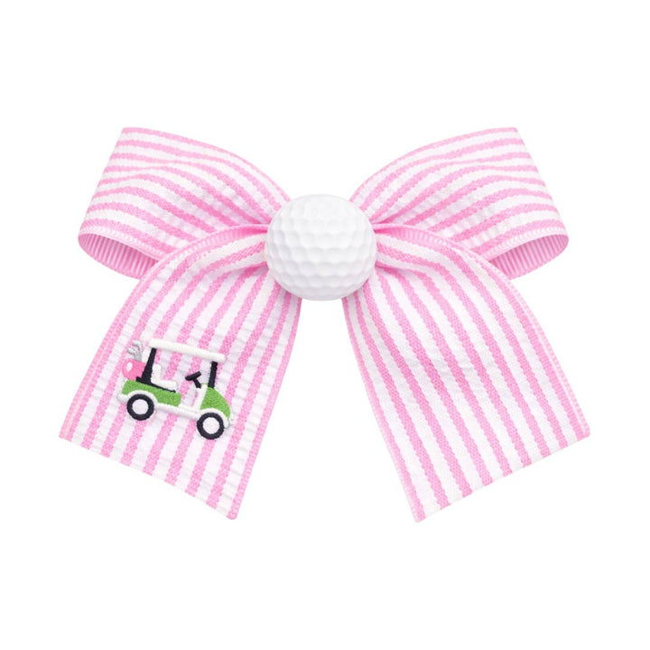 Golf Ball Seersucker Hair Bow