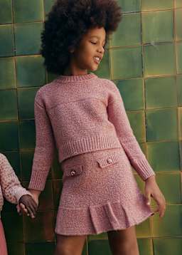 Knit Skirt Set, Rose