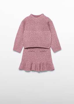Knit Skirt Set, Rose