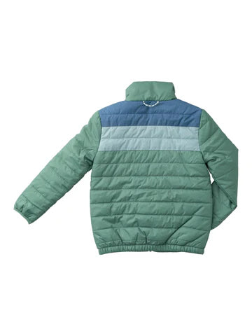 Boys Colorblock Puffer Jacket in Spruce Green