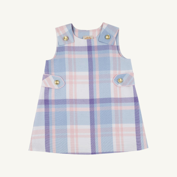 Janie Jumper Peach Blossom Plaid with Palm Beach Pink
