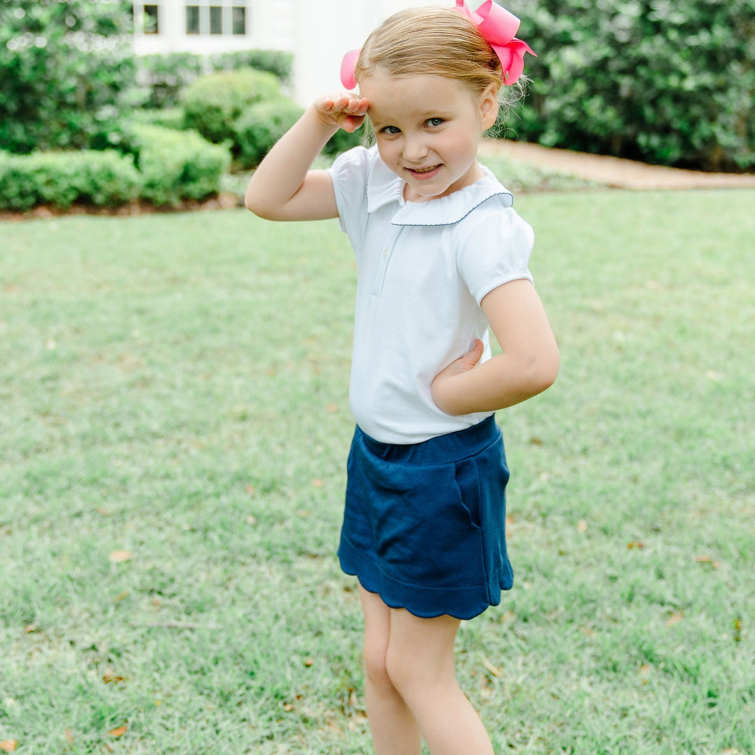 Navy Scallop Skirt