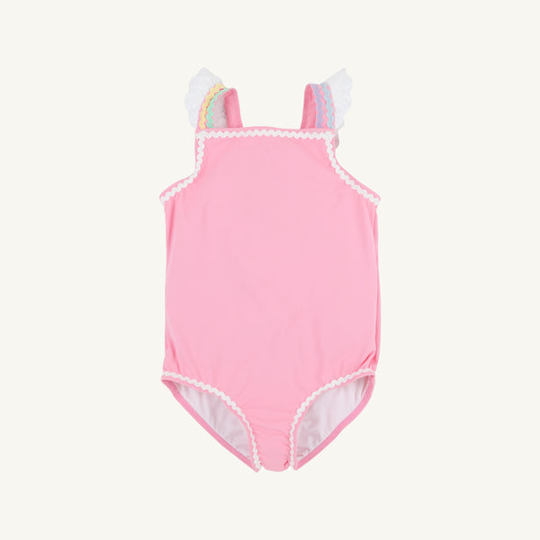 Long Bay Bathing Suit Hamptons Hot Pink with Worth Ave White