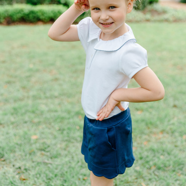 Navy Scallop Skirt
