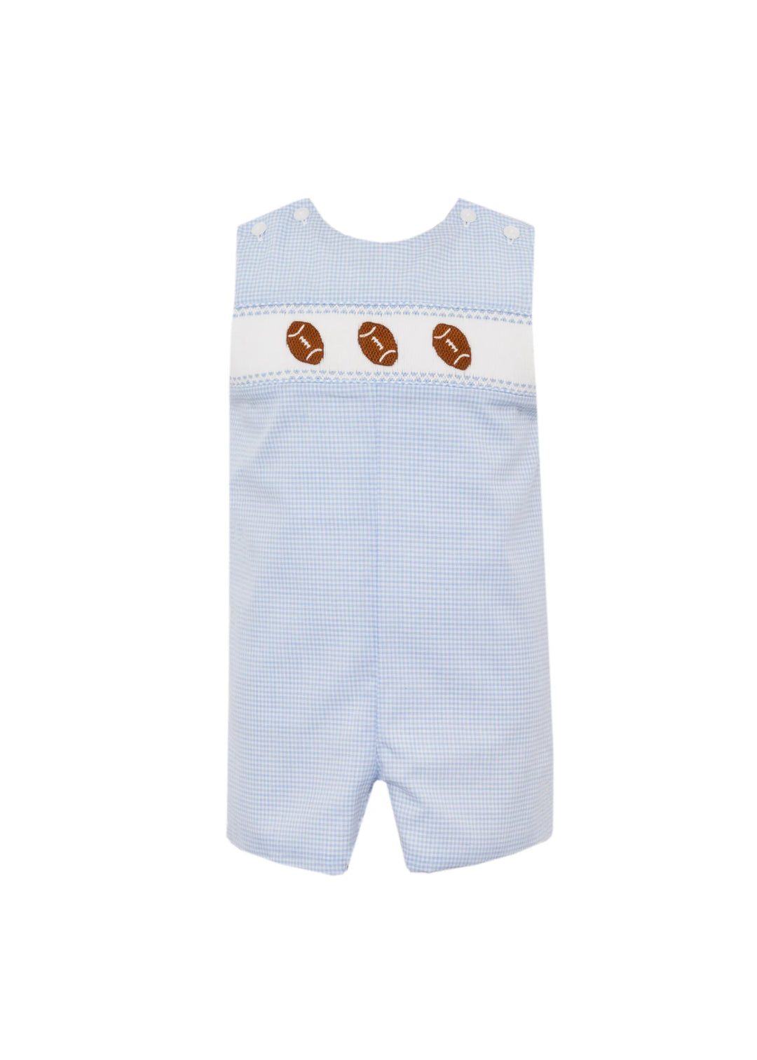 Football Boys Light Blue Gingham Short Jon Jon