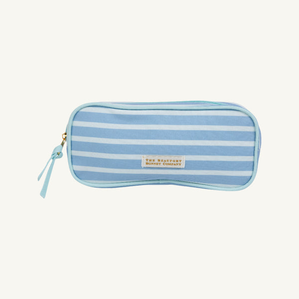 Peyton Pencil Pouch - Sarasota Sky Stripe/Sea Island Seafoam
