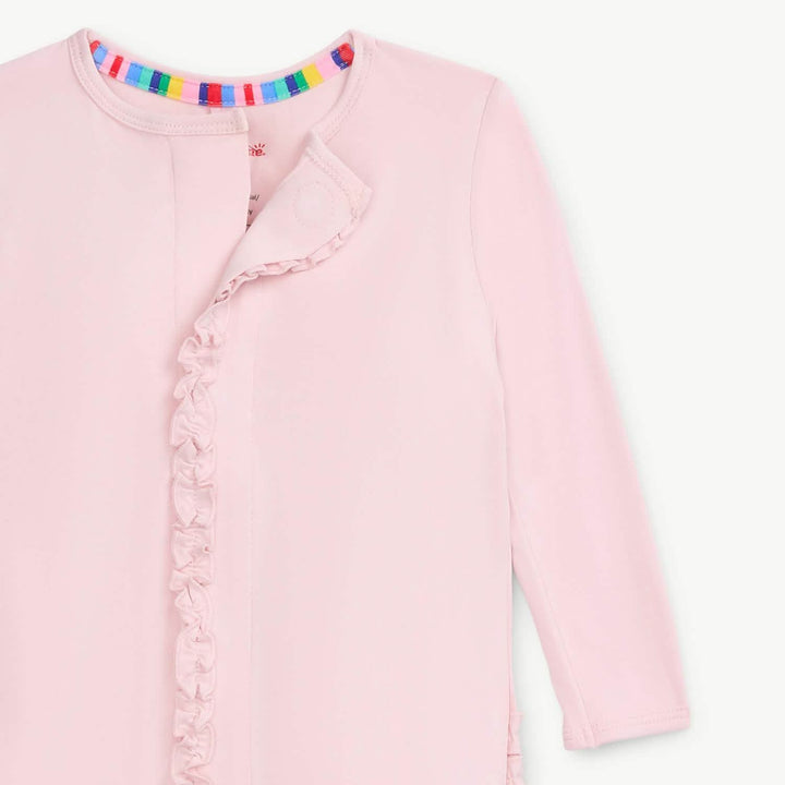 Pink Dogwood Rightfit Magnetic Parent Favorite Footie With Ruffles