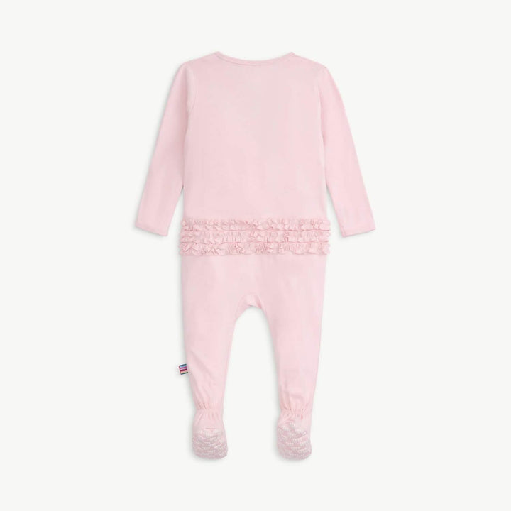 Pink Dogwood Rightfit Magnetic Parent Favorite Footie With Ruffles