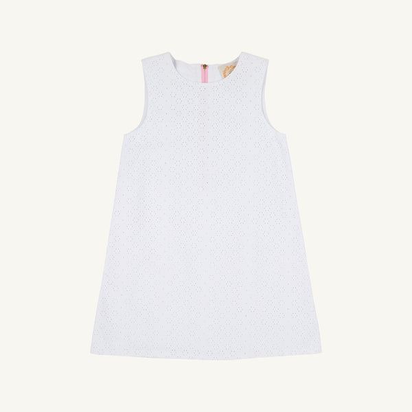 Sleeveless Betts Bow Dress Worth Avenue White Eyelet