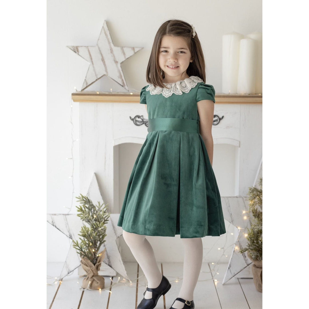 Deluxe Velvet Dress, Green