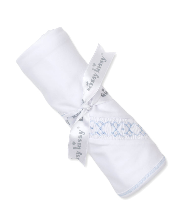 White Hand Smocked Blanket