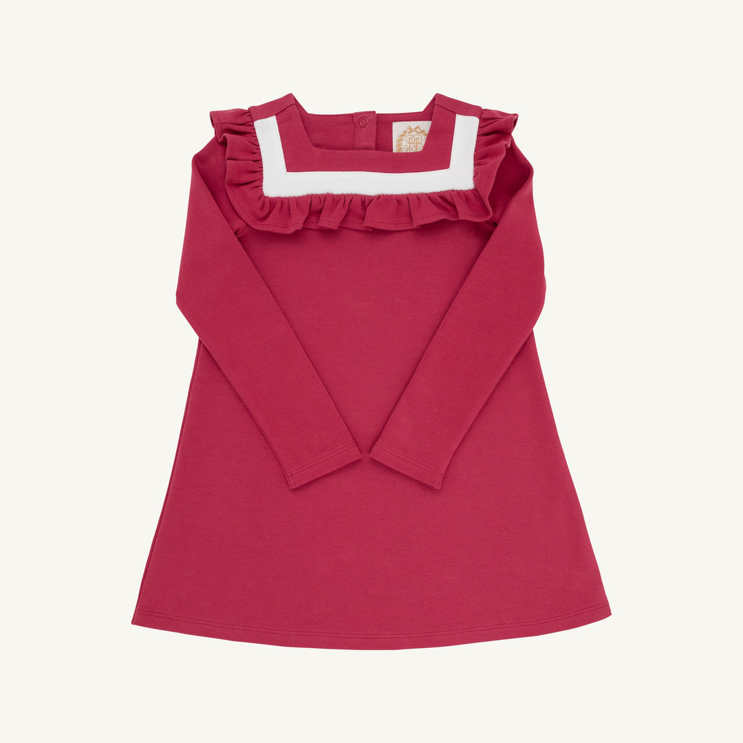 Long Sleeve Darla Dress Begley Berry with Palmetto Pearl
