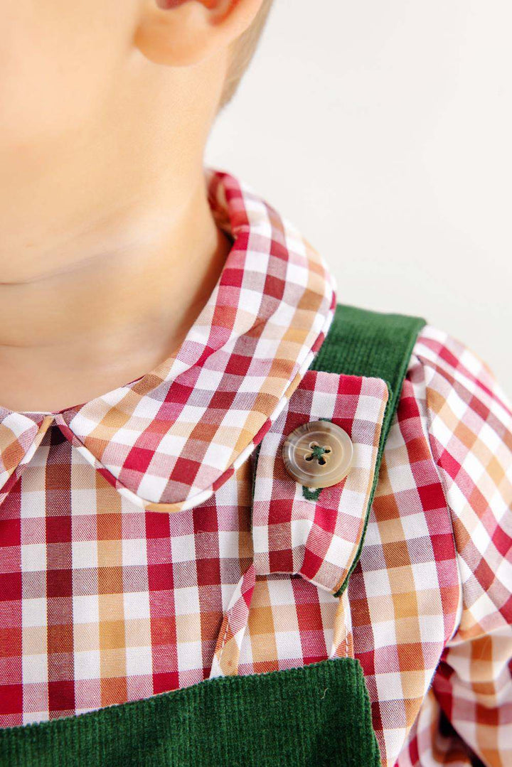 Peter Pan Collar Shirt Long Sleeve (Woven) Easton Pon Plaid