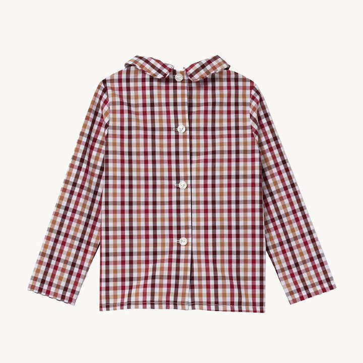 Peter Pan Collar Shirt Long Sleeve (Woven) Easton Pon Plaid