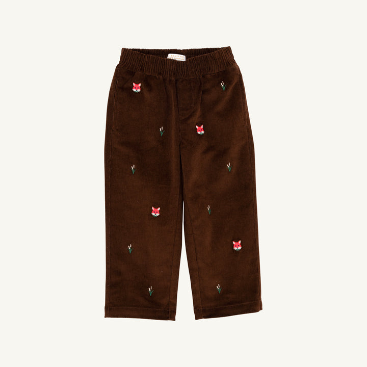 Critter Sheffield Pants (Corduroy) Chelsea Chocolate with Foxes