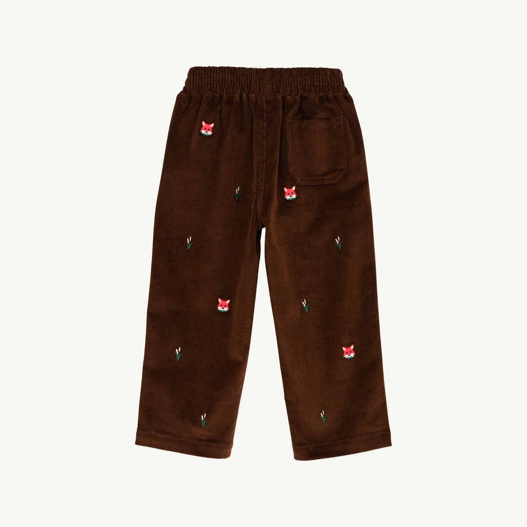 Critter Sheffield Pants (Corduroy) Chelsea Chocolate with Foxes