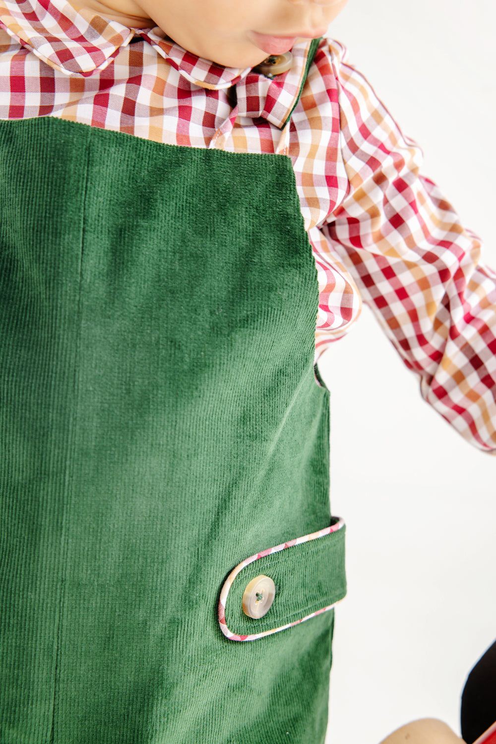 Ivy League Longall (Corduroy) Grier Green with Easton Pond Plaid