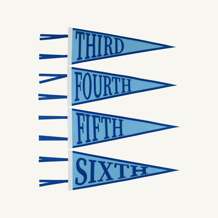 Picture Perfect Pennants - Brookline Blue/Rockefeller Royal/Worth Ave White