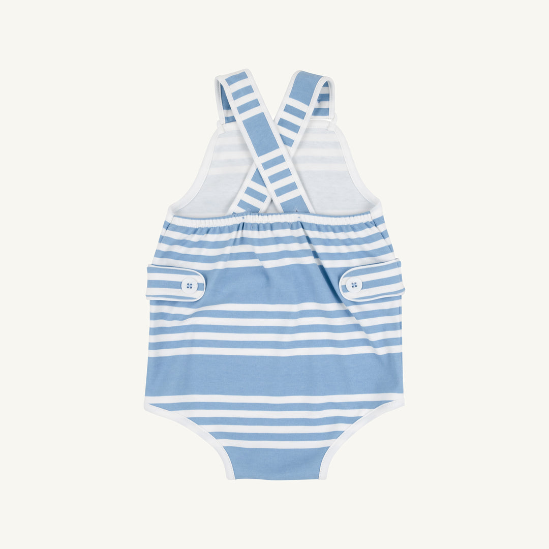 Skipper Sunsuit Saddle Ridge Stripe (Sarasota Sky)/Worth Ave White