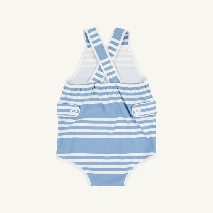 Skipper Sunsuit Saddle Ridge Stripe (Sarasota Sky)/Worth Ave White