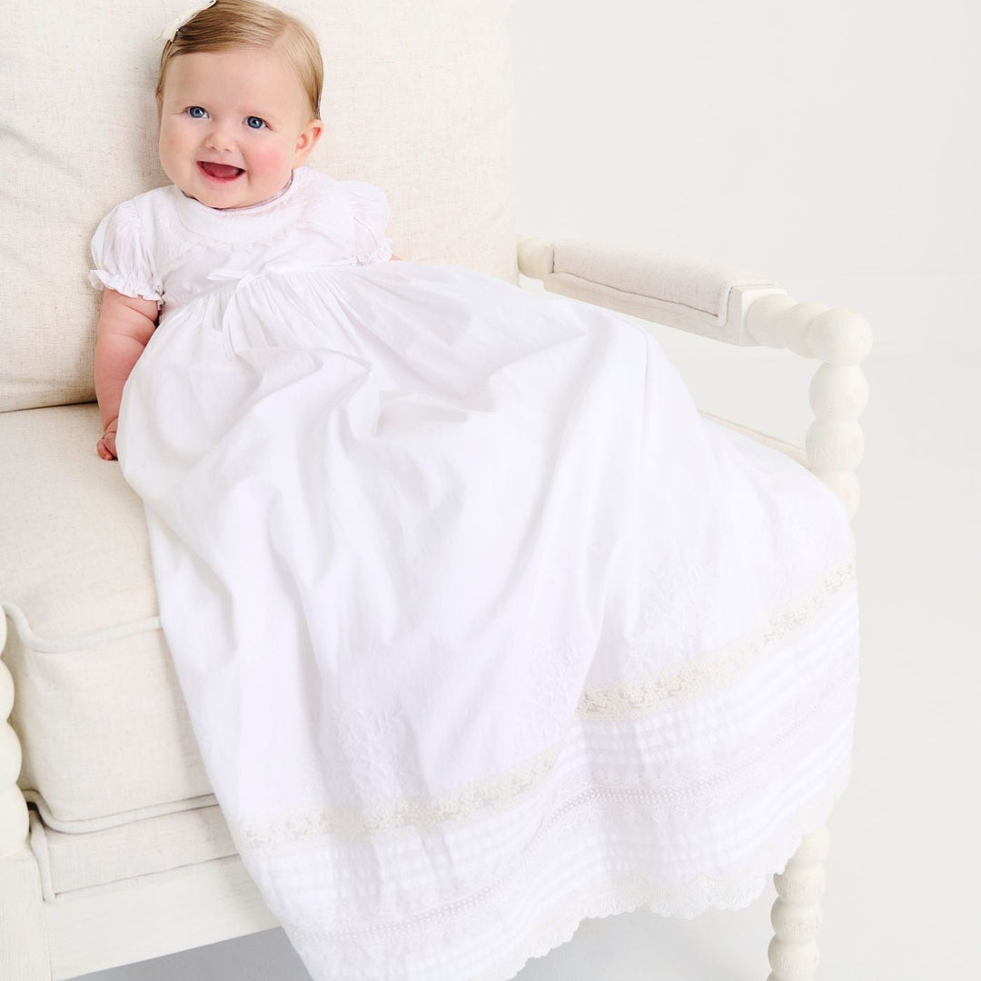 Grandccasion Blessed Christening Gown Set - Girl Worth Avenue White