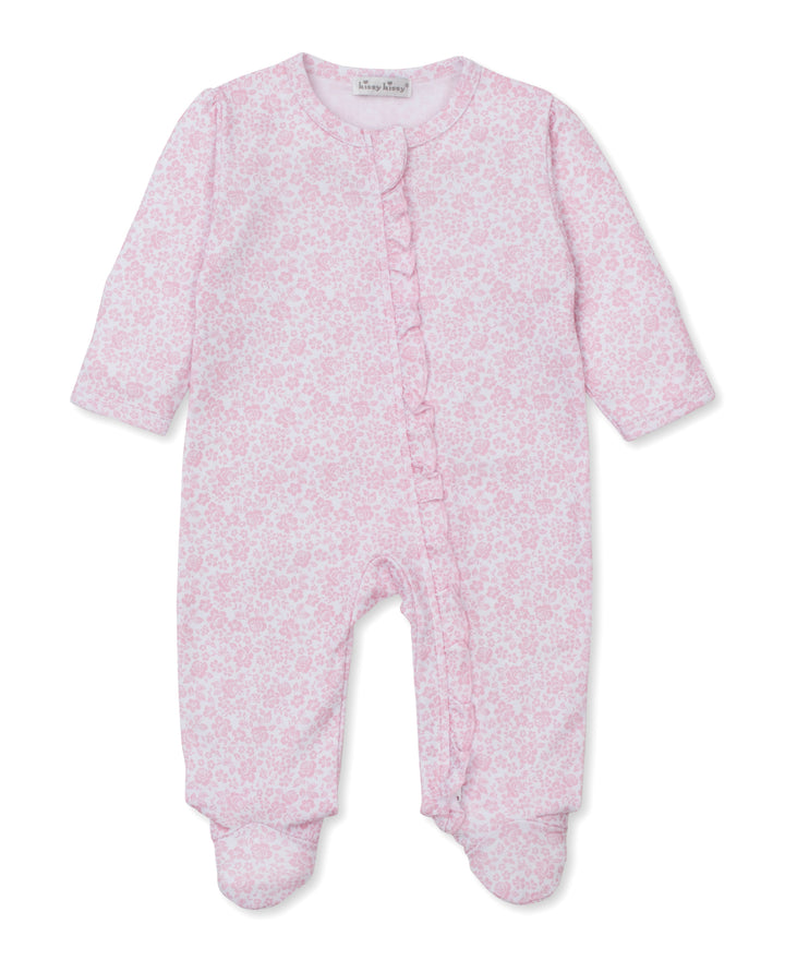 Country Gardens Footie W/Zip Print Pink