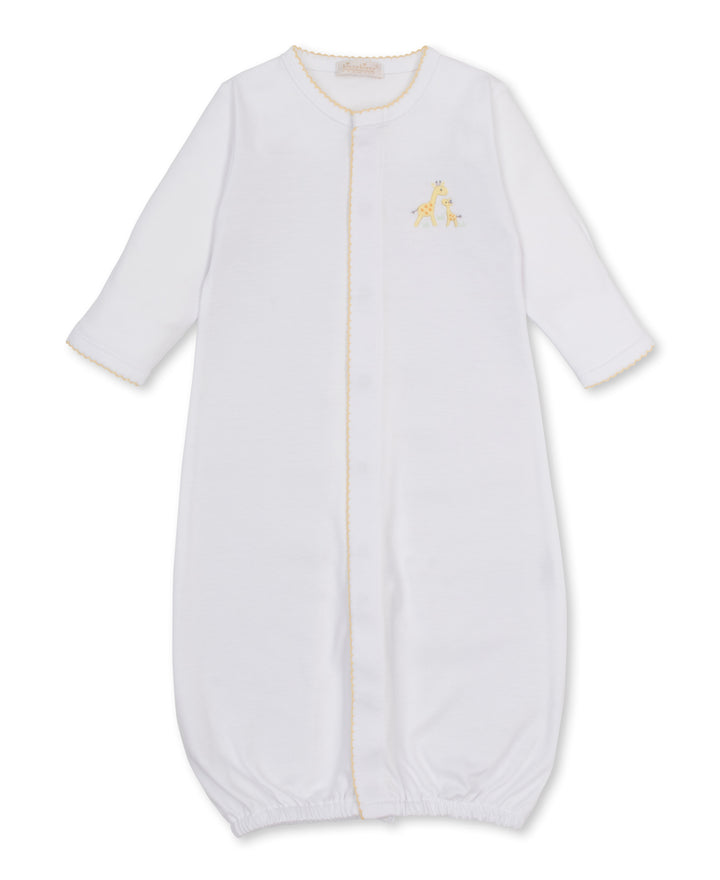 Premier Giraffe Love White/Yellow Hand Embroidered Convertible Gown