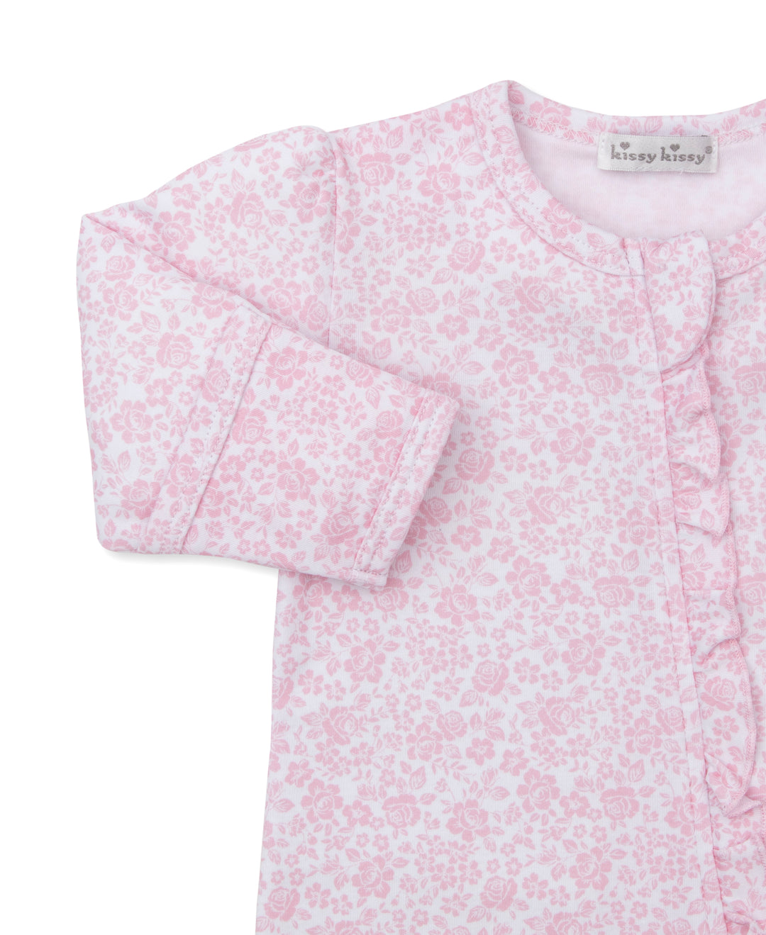 Country Gardens Footie W/Zip Print Pink