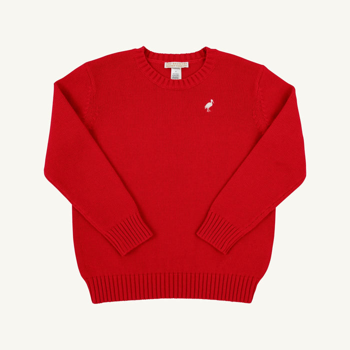 Isaac's Sweater Richmond Red with Palmetto Pearl