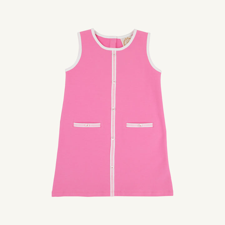 Annie Apron Dress Winter Park Pink with Worth Ave White