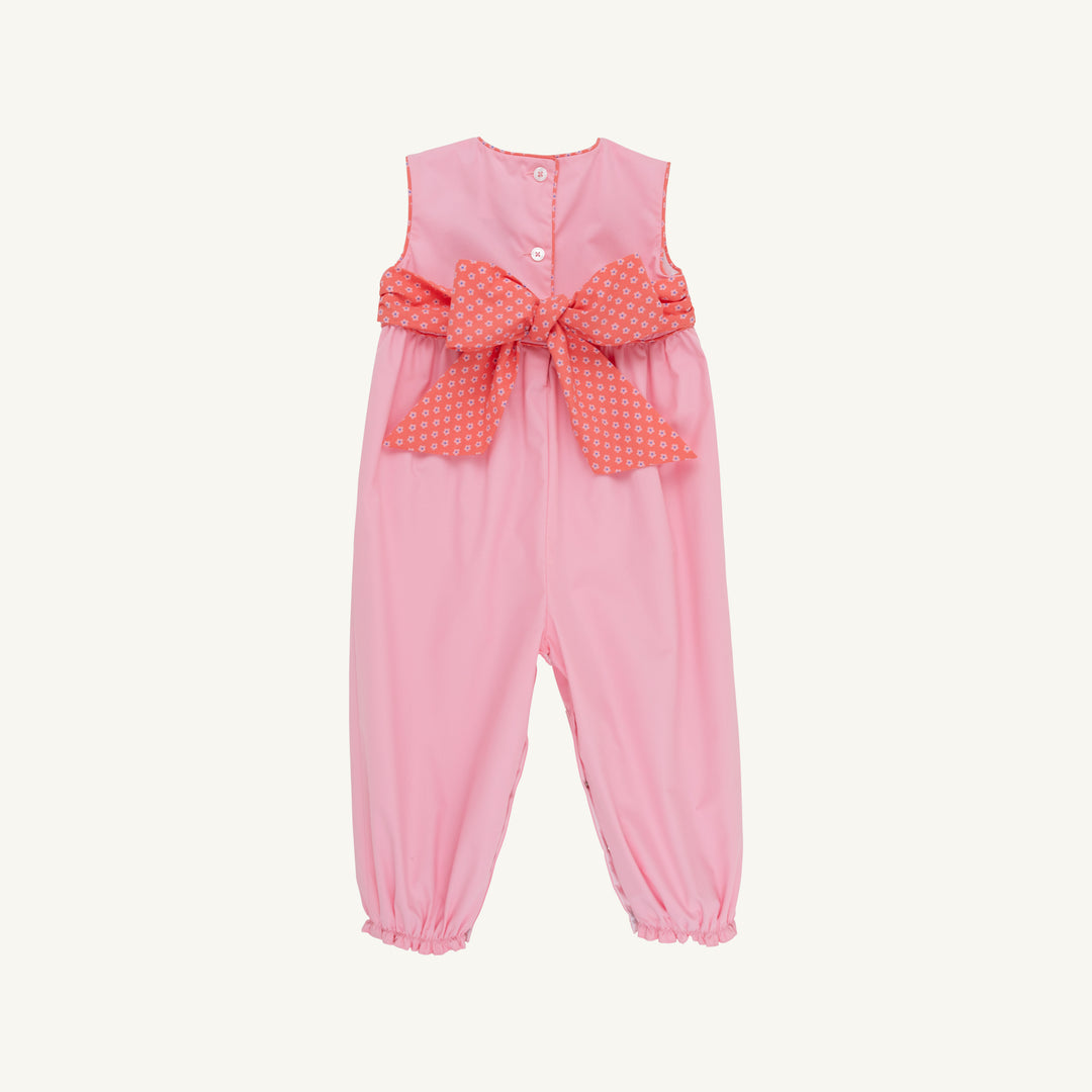 Sleeveless Rebecca Romper Sandpearl Pink &amp; Mill St Manor Mini Floral