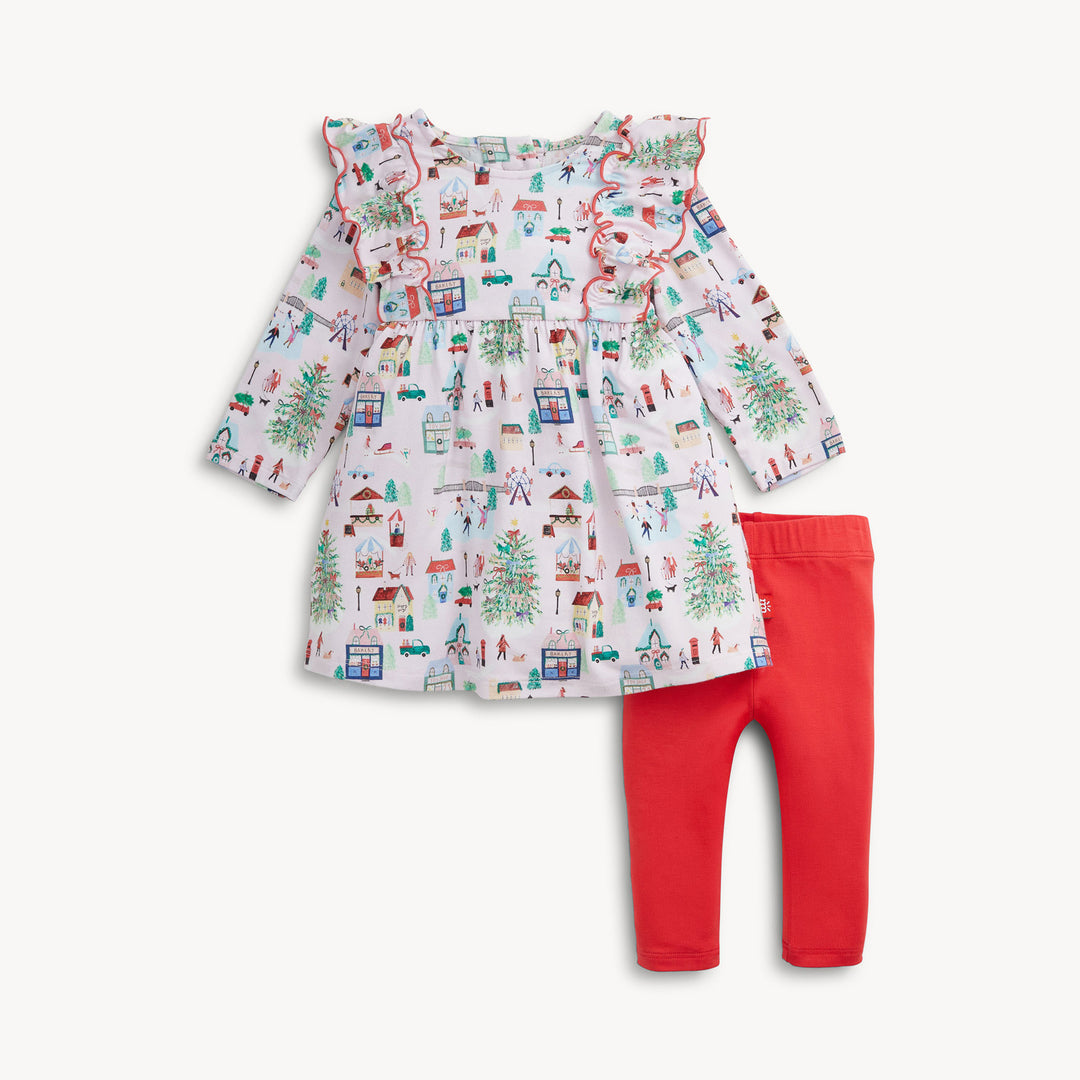 Winter Village Modal Long Sleeve Dress W/Legging